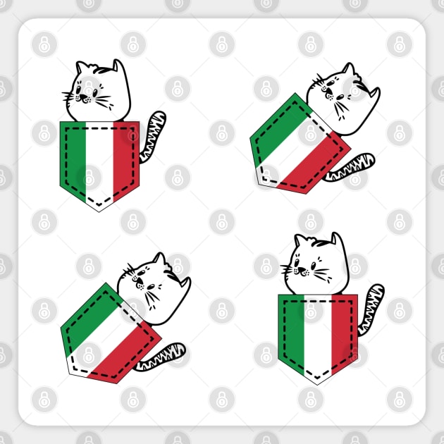 Patriotic Pocket Pussy - Cat Lover -  Italian Patriot Magnet by PosterpartyCo